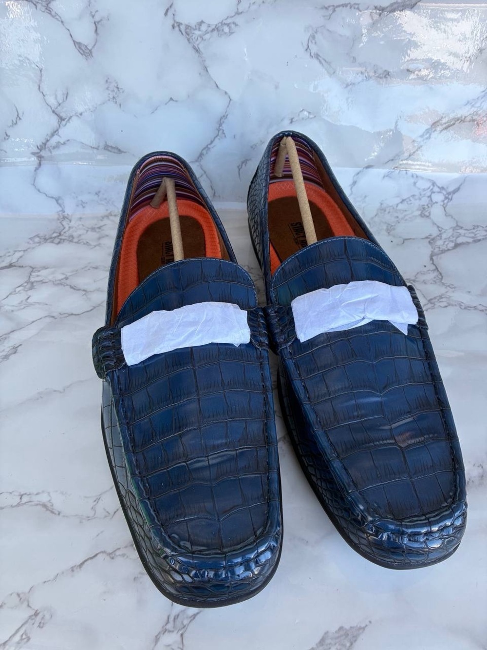 Men's Stacy Adams Navy/Marine Leather Loafers US Size 11,5M